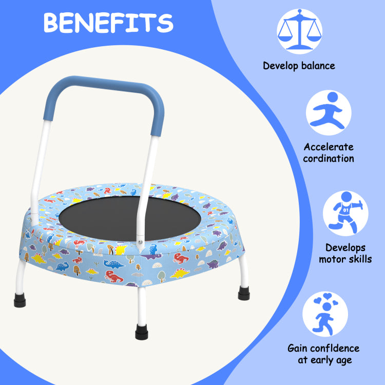 28Inch Toddler Trampoline For Kids 1 Year Plus With Handle, Baby Gifts For Boys And Girls, Indoor And Outdoor