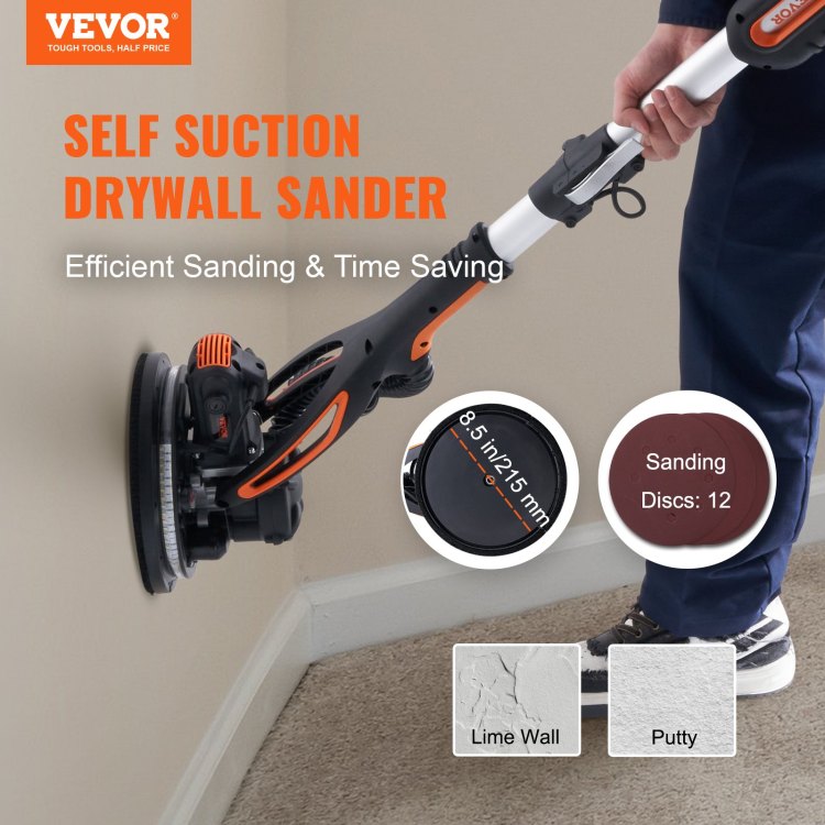 Drywall Sander 900W Brush Motor 800 1800Rpm Variable Speed & Self Suction