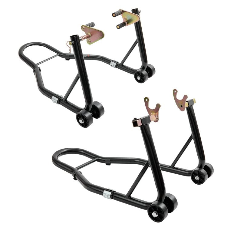 Motorcycle Stand Lift, 850Lbs Front Rear Combo Stand Lift Stand, Front And Rear Wheel Fork Stand, U L Fork Swingarm Spool, Compatible With Most Yamaha Honda Kawasaki Suzuki Motorcycles, Black