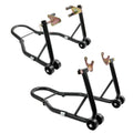 Motorcycle Stand Lift, 850Lbs Front Rear Combo Stand Lift Stand, Front And Rear Wheel Fork Stand, U L Fork Swingarm Spool, Compatible With Most Yamaha Honda Kawasaki Suzuki Motorcycles, Black