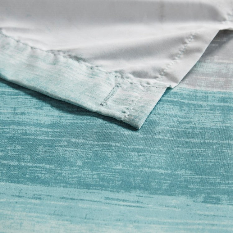 Stripe Print Shower Curtain Aqua Grey 72X72"