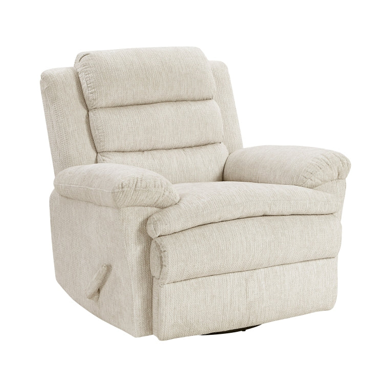 Glider Swivel Recliner Chair Beige Microfiber Upholstery Plywood Frame Durable Plush Comfort Living Room Furniture 1Pc