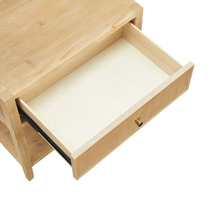 Fleur Natural 1 Drawer Nightstand