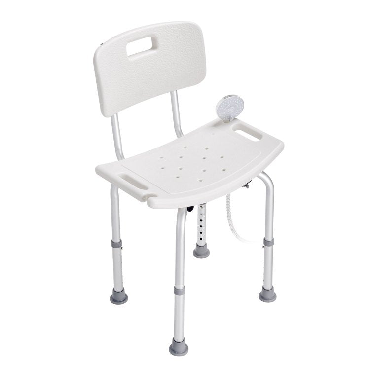 Shower Chair, Shower Seat With Back, Adjustable Height Shower Stool, Shower Chair For Inside Shower Bathtub, Non Slip Bathroom Bench Bath Chair For Elderly Disabled Handicap, 350 Lbs Capacity