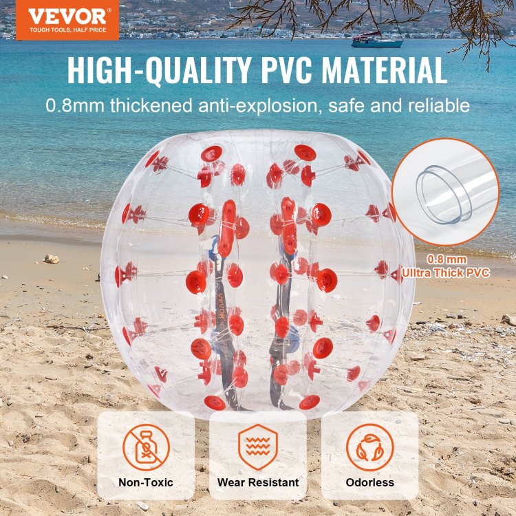 Inflatable Bumper Ball 1 Pack, 4Ft 1.2M Body Sumo Zorb Balls For Teen, 0.8Mm Thick Pvc Human Hamster Bubble Balls For Outdoor Team Gaming Play, Bumper Bopper Toys For Garden, Yard, Park