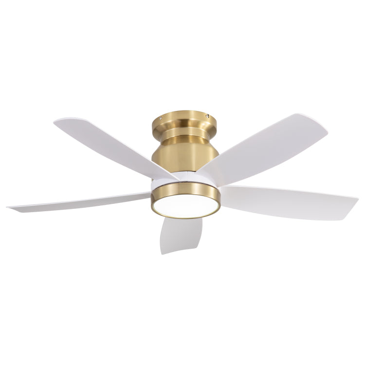 42 Inch Flush Mount S With Led Light 22W And Remote Control 5 Abs Fan Blades For Bedroom Dining Room