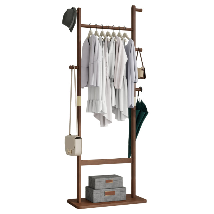 Coat Racks Solid Wood Hanger 23.6* 11*71In Solid Environmental Protection Easy To Assemble Beautiful Can Be Placed In The Bedroom Entrance Living Room Walnut