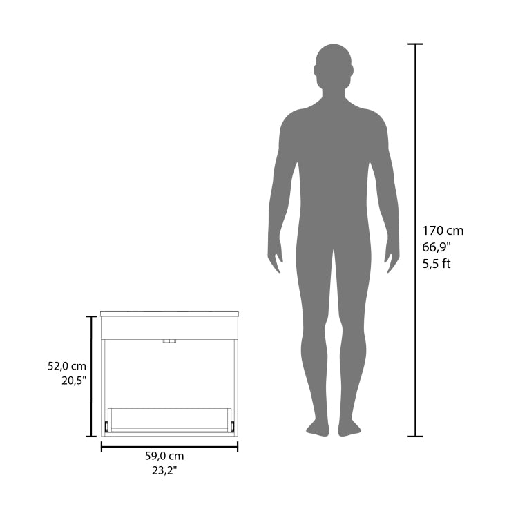 One Door Batroom Vanity Hatta, Two Drawers And Open Shelf, Includes Hardware, White