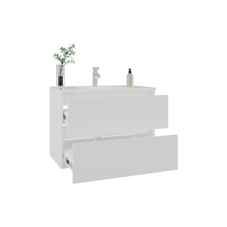 Bathroom Cabinet Opalo, With Two Shelves And Open Storage, White