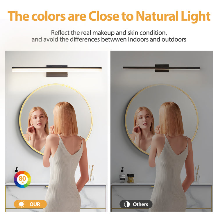 32 Inch Modern Led Bathroom Vanity Light Sleek Black Metal Wall Light For Mirror, Dressing Room Or Sink Area