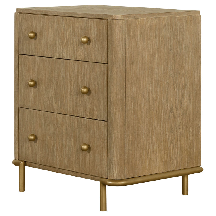 Sand Wash 3 Drawer Nightstand With Usb Ports