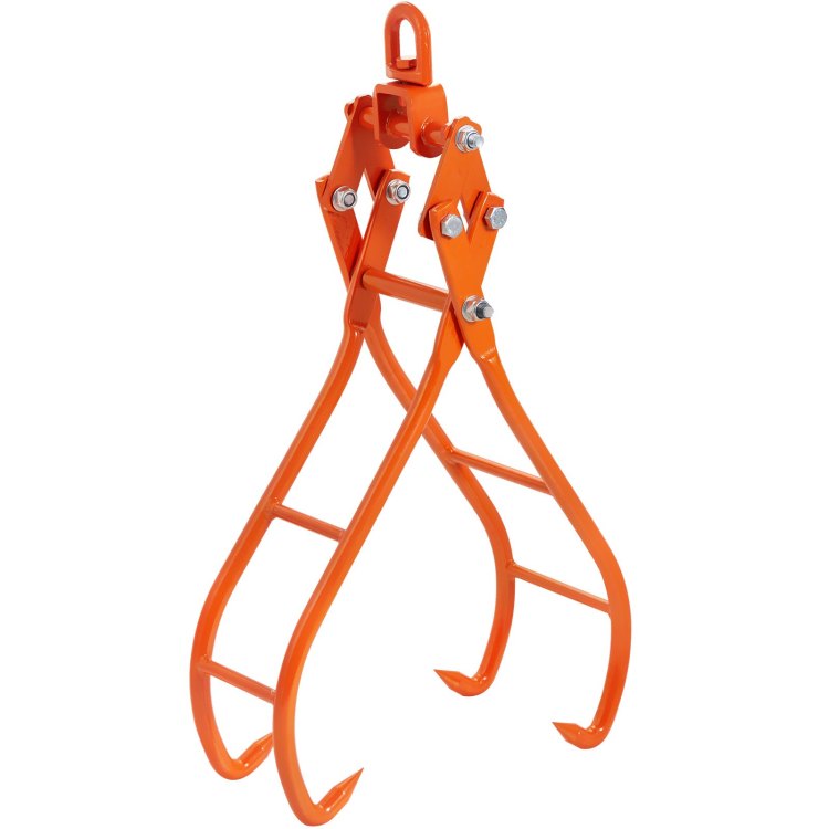 Timber Claw Hook, 28 Inch 4 Claw Log Grapple For Logging Tongs, Swivel Steel Log Lifting Tongs, Eagle Claws Design With 2205 Lbs 1000 Kg Loading Capacity For Tractors, Atvs, Trucks, Forklifts