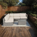 All Weather Rattan 6 Piece Seating Group With Premium Cushions No Assembly Required