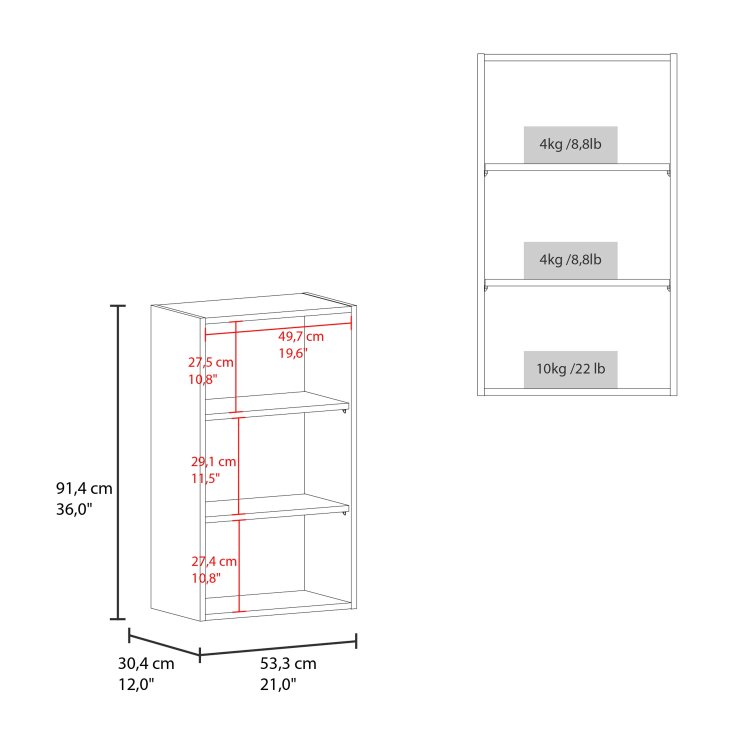 White Wall Cabinet With Open Storage