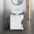 Phillips Under Sink Cabinet, Double Door Storage With Open Back For Pipes, Wide Unit, Freestanding Cabinet, White