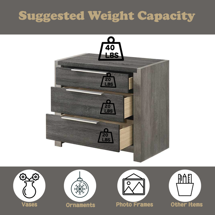 Jehoram Gray Finish Nightstand