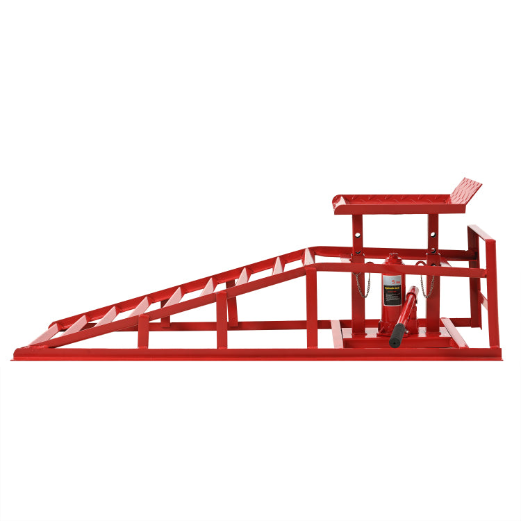 5 Ton Lifting Force Auto Car Truck Service Ramps Lifts, Garage Car Lift Hydraulic Ramps,Automotive Hydraulic Lift Repair Frame Lift 2 Pack Red Color