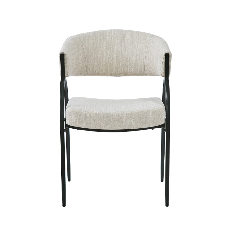 Upholstered Dining Chairs With Metal Legs Set Of 2 ,Beige