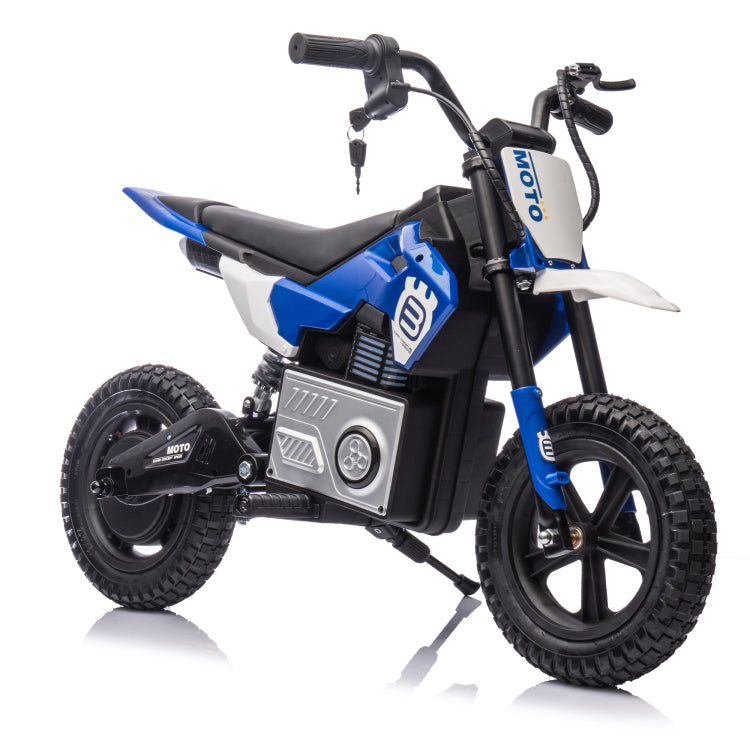 24V Kids Ride On Electric Toy Motocross Motorcycle,200W High Speed Hub Motor,Rear Wheel Shock Absorber,Adjustable Speed,Led Lamp,Bluetooth,Music,Speeds 3.11 9.32Mph For Kids Aged 5 12