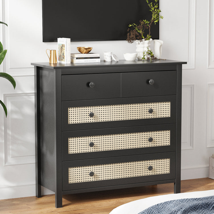 Sideboard Buffet Cabinet With 4 Drawers,Modern Wooden Console Cabinet For Kitchen,Living Room, Dining Room, Hallway,Black