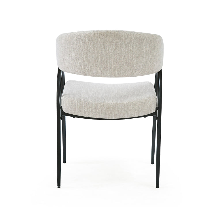 Upholstered Dining Chairs With Metal Legs Set Of 2 ,Beige