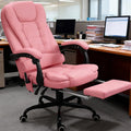 7 Point Vibrating Massage Office Chair High Back Massaging Office Desk Chair , Pink