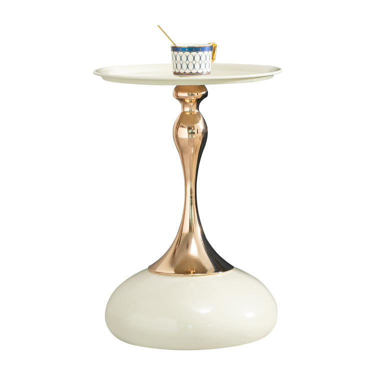 Small Round Side Table For Small Space ,Cocktail Table,Living Room Small Coffee Table, White End Table