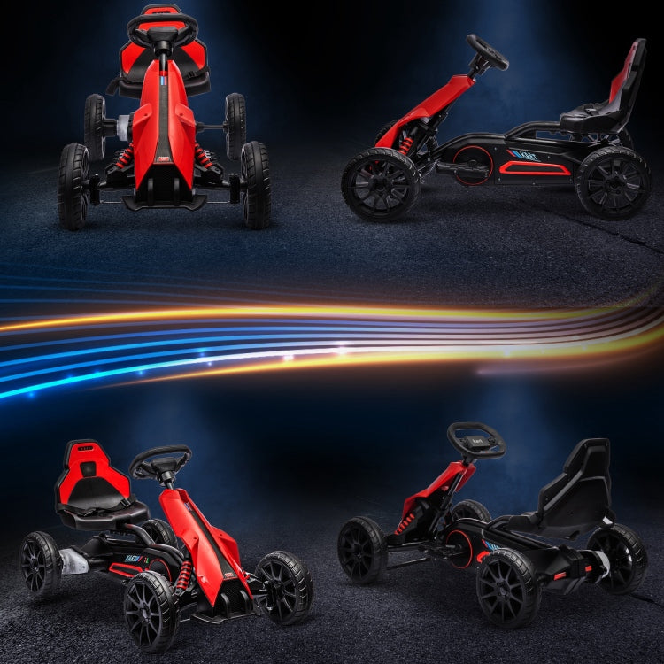 Aosom 12V Electric Go Kart For Kids, Outdoor Ride On Toy With Forward Backward Drive & Adjustable Speed, Gift For Child 3 8 Years Old, Red