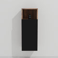 Cc1014S110.309 Black & Walnut Bathroom Floating Side Cabinet, Wall Mounted Storage Cabinet For Small Space, Kd