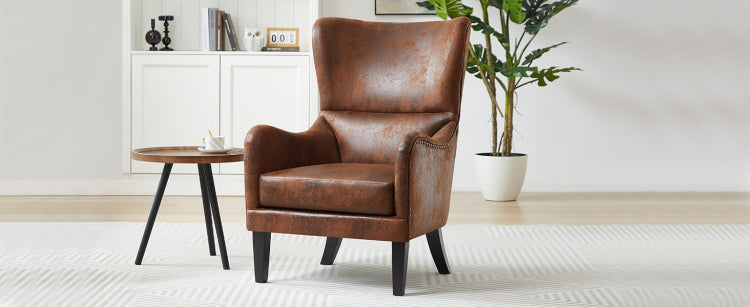 Hi Back Studded Chair,Arm Chair,Living Room, Study And Bedroom