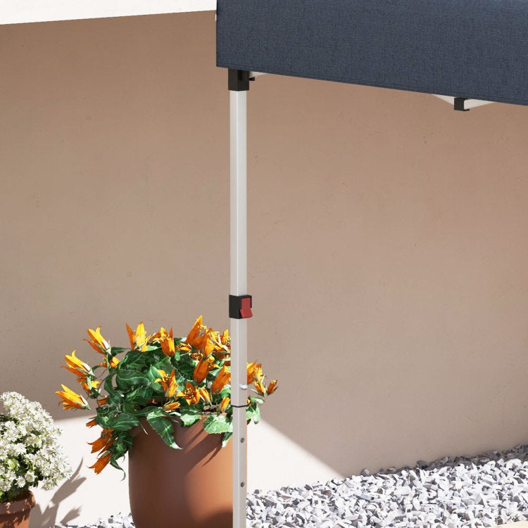 Outsunny 10' X 10' Pop Up Canopy Tent With 3 Sidewalls, Leg Weight Bags And Carry Bag, Height Adjustable, Instant Party Tent Event Shelter Gazebo For Garden, Patio, Navy Blue