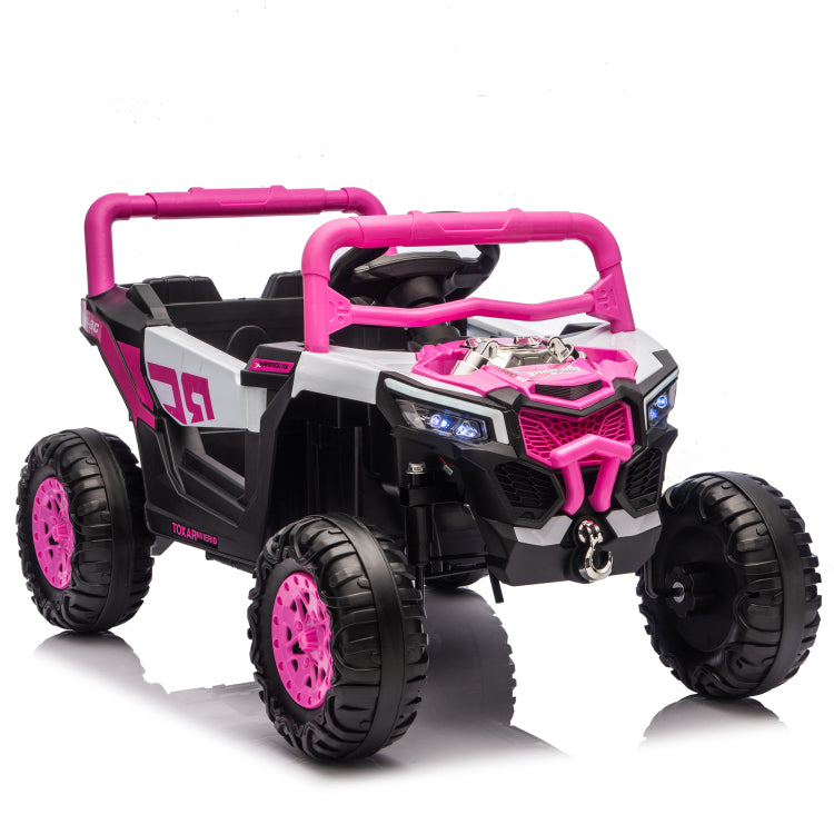 12V Kids Ride On Electric Utv W 2.4G Parents Control,Slow Start&Swing Function,Anti Slip Wheels With Front Shock Absorbers,Led Lights,Built In Music Player,Long Lasting Battery,For Kids Aged 3 5