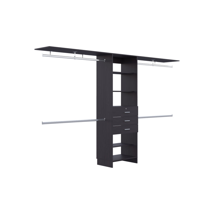 Closet System, 3 Drawers, 5 Shelves