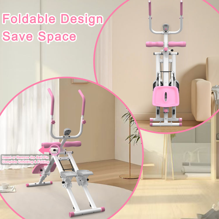 Multifunctional 2 In 1 Stair Stepper And Ab Workout Machine Pink