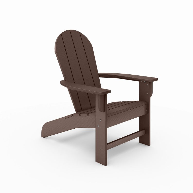 Brown Adirondack Chair Premium Hdpe Poly Lumber For Pool, Patio, And Garden Elegance