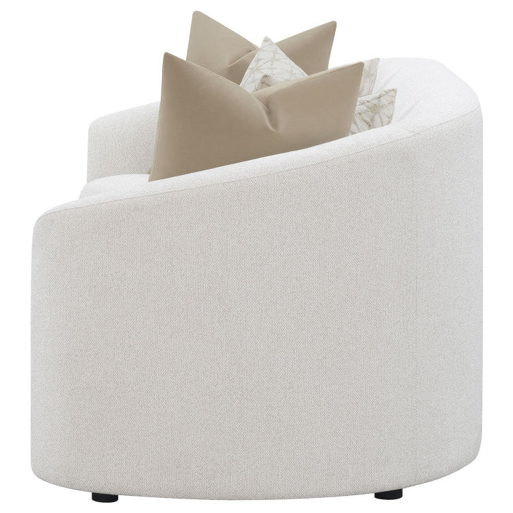 Rory Latte Sloped Arms Sofa With Pillows