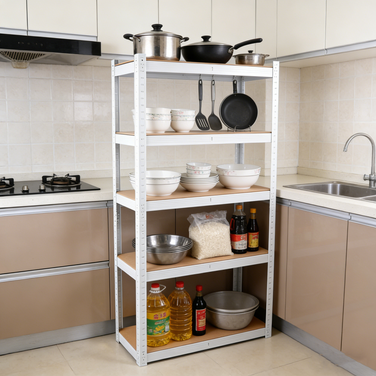 5 Tier Laminated White Metal Shelving Unit Adjustable Garage Storage Utility Rack Heavy Duty Shelves Organization Multipurpose Shelf Warehouse Basement Pantry 29" W X 12" D X 59" H 1Pack