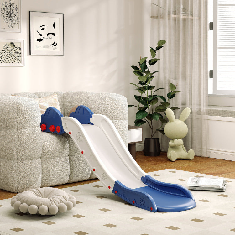 Qaba Toddler Slide, Couch Slide For Bed, Sofa, Extra Length Indoor Couch Slide For Toddler, Baby, Child, Easy To Assemble, Blue