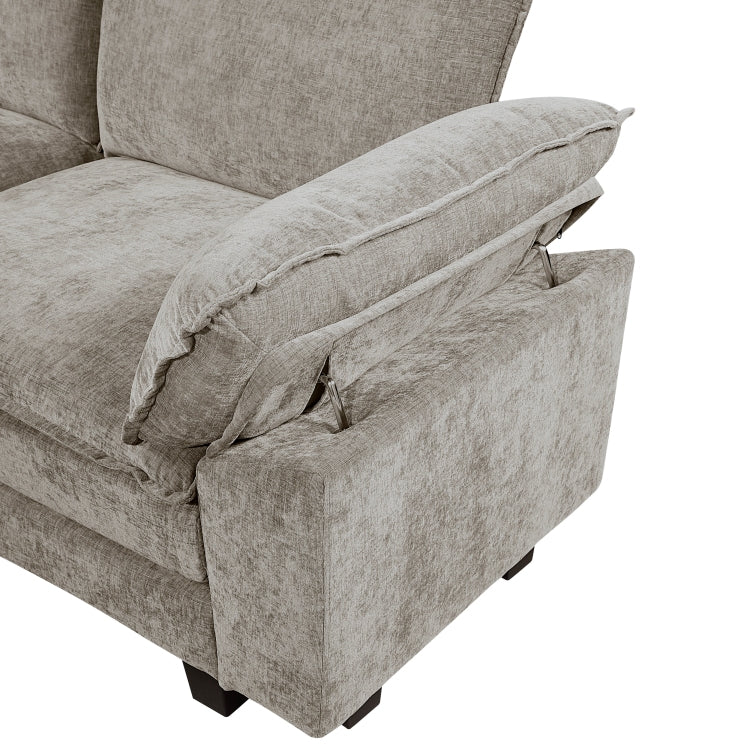 Modern Style Sofa Plush Comfort Chenille Fabric Upholstery Contemporary Living Room Furniture 1Pc Durable Plywood