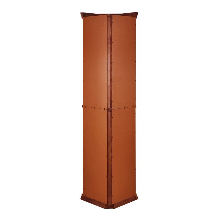 Corner Curio Cabinet With Lights, Adjustable Tempered Glass Shelves, Mirrored Back, Display Cabinet,Light Walnut E26 Light Bulb Not Included