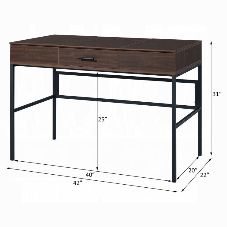 Oak And Black 1 Drawer Writing Desk With Usb Port