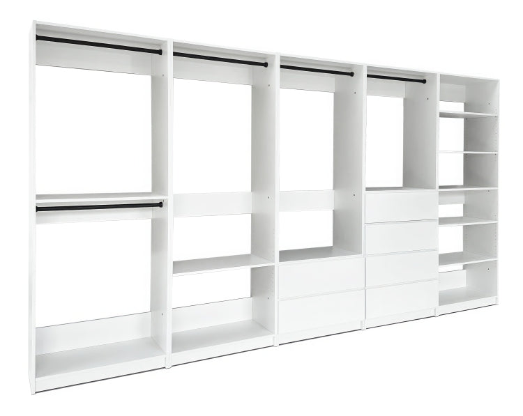 Prosper White Freestanding Walk In Wood Closet System
