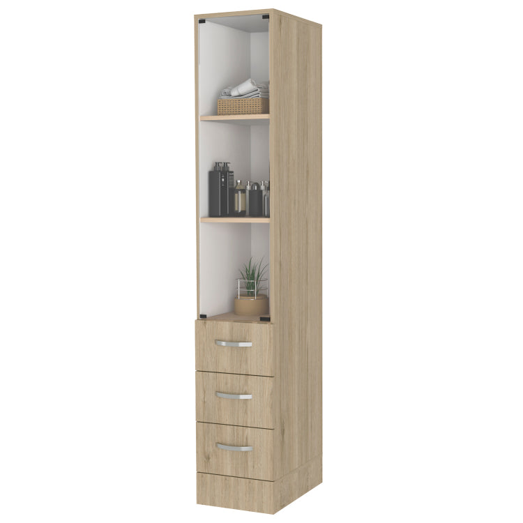 Preston Linen Cabinet, Three Shelves, Four Drawers