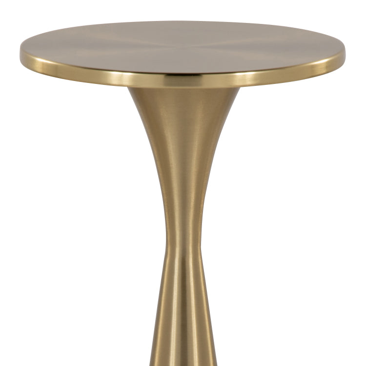 22" Contemporary Metal Side Table In Modern Brass