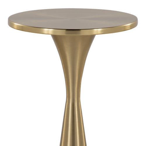 22" Contemporary Metal Side Table In Modern Brass
