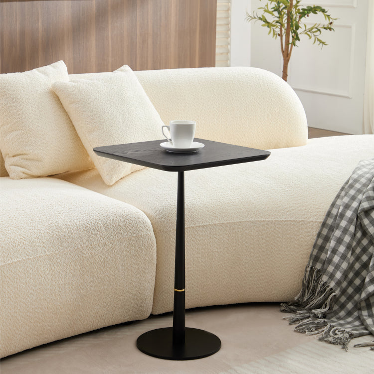 Mdf With Metal Feet, Square, Located In Living Space And Lounge Area, Coffee Table, Computer Desk, Black, 15.74"D X23.77"H