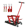 Hydraulic Motorcycle Lift Jack, 1500 Lbs Capacity, Atv Scissor Lift Jack Portable Motorcycle Lift Table With 4 Casters, Hydraulic Foot Operated Hoist Stand For Motorcycle Atv Utv Powersports