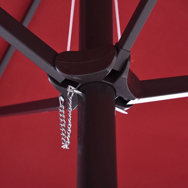 Outsunny Extra Large 15Ft Patio Umbrella, Double Sided Outdoor Umbrella With Crank Handle And Air Vents For Backyard, Deck, Pool, Market, Wine Red