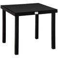 Outsunny Outdoor Dining Table For 4 Person, Square, Aluminum Metal Legs For Garden, Lawn, Patio, Woodgrain Black