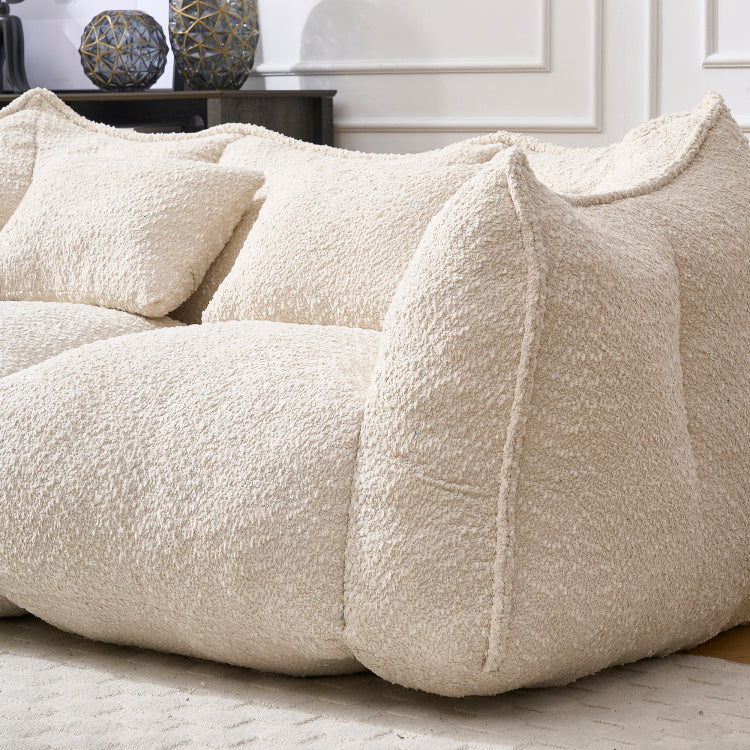 Soft Beanbag Chair With High Resilience Foam Core For Two People. The Comfortable Square Recliner Sofa Is Ideal For Family Members And Friends Engaged In Games, Reading, Watching Tv